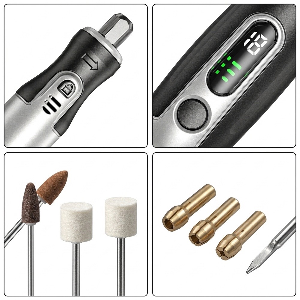 Cordless Rotary Tool Kit Accessories - Bezprzewodowy elektryczny zestaw narzędzi obrotowych z