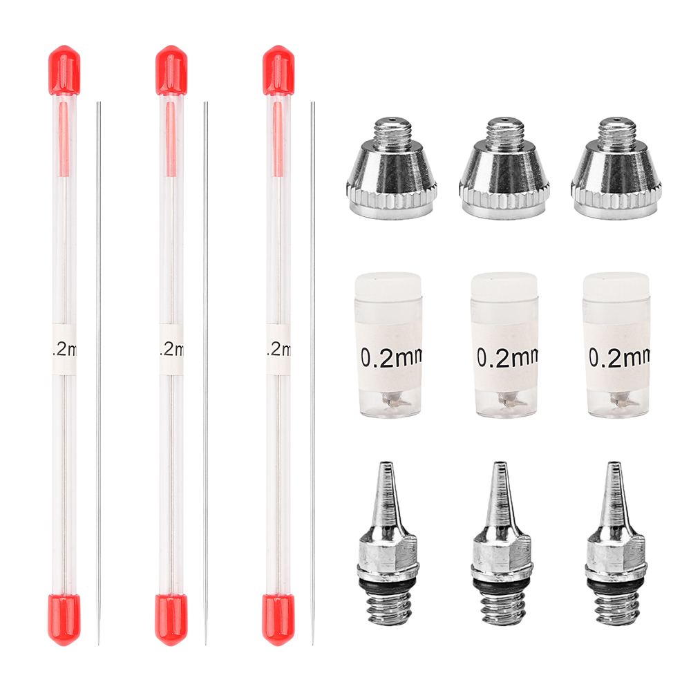 Airbrush Kit With Mini Compressor - Zestaw 1/3 szt. dysz do aerografu