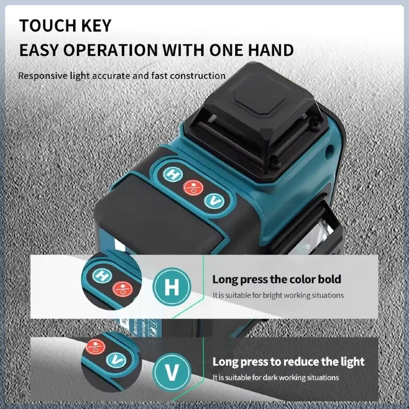 Laser Level 16 Lines 4D Green - Oryginalna bateria Makita Safe Multi-protection 18V,
