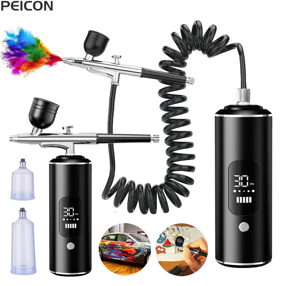 Aerograf z kompresorem Przenoś – Airbrush Kit With Mini Compressor recenzja i cena