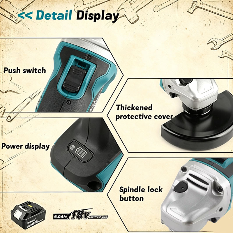 Makita DGA504 18V 6.0Ah 125mm  – Brushless Angle Grinder Battery Powered recenzja i cena