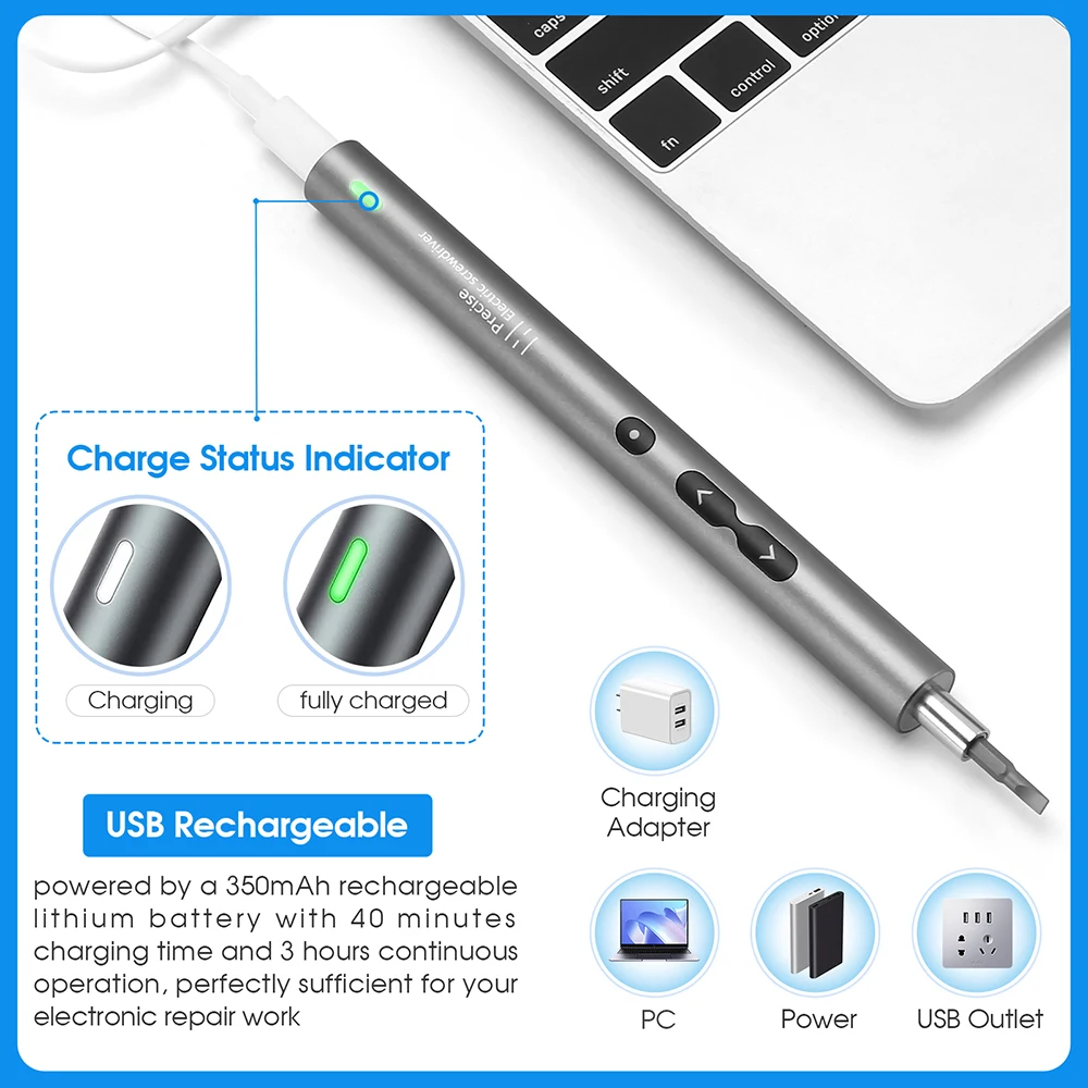 62/6 w 1 Zestaw precyzyjnych w – Electric Screwdriver Rechargeable Usb recenzja i cena