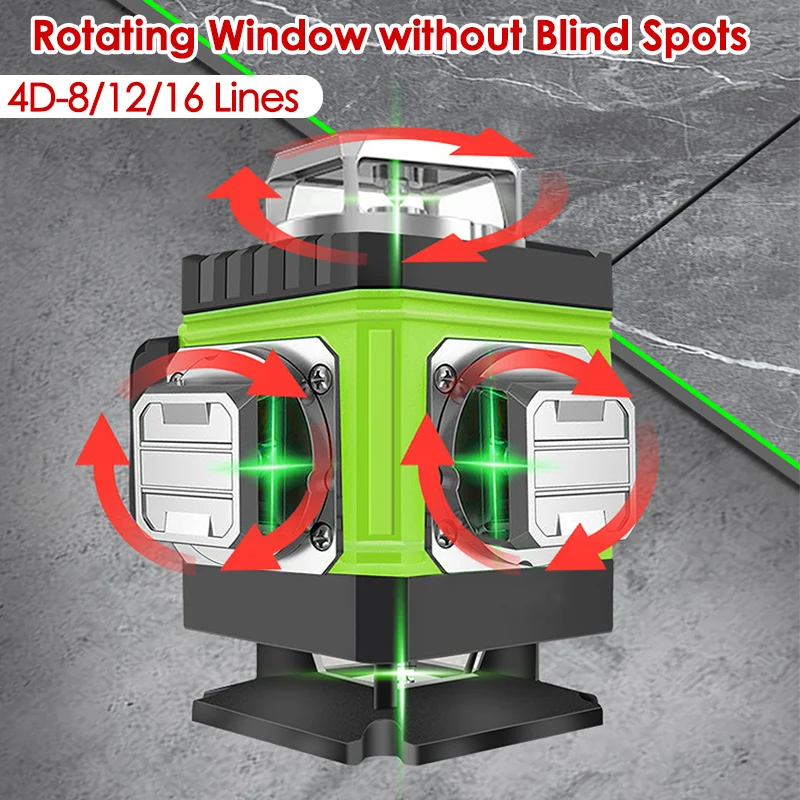8/12/16 linii poziom lasera 4D – Laser Level 16 Lines 4D Green recenzja i cena